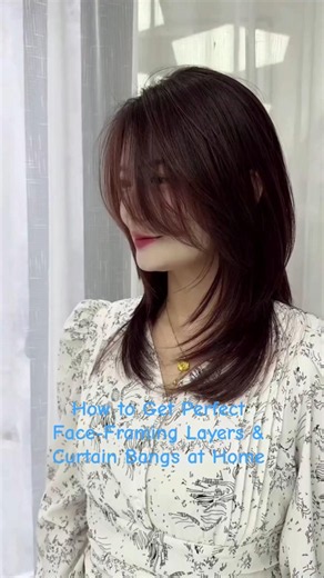 How to Get Perfect Face-Framing Layers & Curtain Bangs at Home ✨