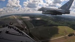 The Typhoon fleet of the Royal Air Force's 140 Expeditionary Air Wing returned to the UK after leading the NATO air policing in Eastern Europe. Here's what they got up to while securing the skies with Typhoon: 📅 Four months on deployment in Aamari Air Force base. 🚀 50 Russian aircraft intercepted including 21 interceptions in a 21-day period. 🕥 More than 500 hours in the air securing the skies over Europe. Learn more: http://baes.co/Pwgn50PsLOi | BAE Systems