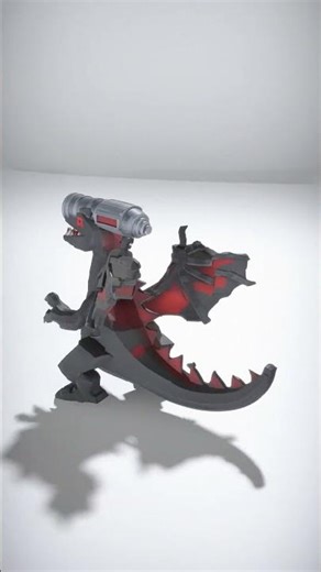 Mechanical Dragon Creature with Cannon Arm - AI Rigged 3D Character