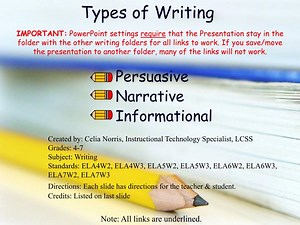 Types of Writing - SlideServe