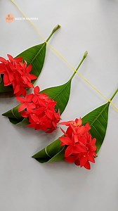 20K views · 18K reactions | ✨ A simple and beautiful Toran decoration made with mango leaves and Angan flowers  Blending tradition with creativity  Do you like this natural festive decor?  #ToranDecoration #MangoLeaves #FlowerDecoration #TraditionalCraft #MadeByKaushika #DIYDecoration | Made by Kaushika | Facebook