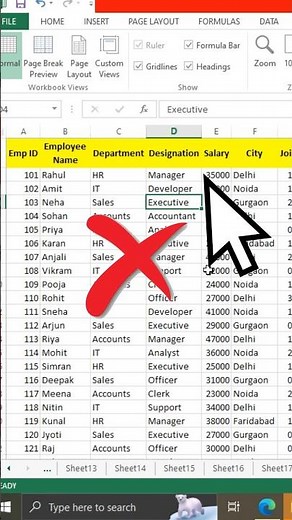 Freeze Panes in Excel Shortcut || #excel #exceltips #exceltricks #excelshorts #exceltutorial