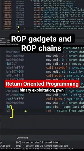 What is a ROP gadget? and a ROP chain? #rop #returnorientedprogramming #binaryexploitation #pwn