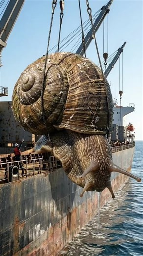 We catched giant snail 🐌🌊😱#ocean #deepsea #oceanlife #foryou #snail