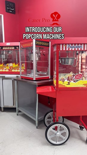Popcorn perfection! 🍿✨ Introducing our popcorn machines! Find the perfect machine for your needs available in both 8oz & 12oz. Visit us at Ali Drive, Aranguez or call 318-2665 / 304-0605. #caterprott #popcornmachine #concessionequipment #trinidadandtobago | Cater Pro TT