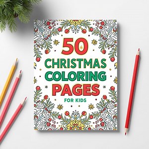 Easy Christmas Coloring Sheets for Kids – 50 Printable Pages – Holiday Fun Activity - Etsy