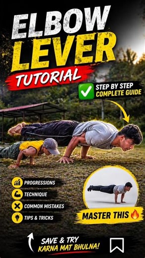 “🔥 Elbow Lever Step by Step | Beginner to Pro 💪 #fitness #calisthenics #tutorial #shorts #sanyamarya