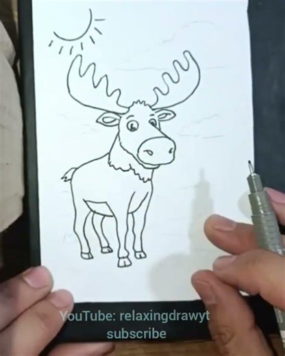 Wait for the end! 🎨 Moose Drawing #art
