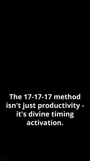 The 17 Project on Instagram: "The 17-17-17 method isn't just productivity - it's divine timing activation. Three 17-minute blocks mirror angel number 717's manifestation code, aligning your work with universal flow patterns. Set three 17-minute timers today. Work intensely, then rest. Watch how synchronicities appear in those exact moments. Ready for more spiritual productivity secrets? Follow @the17project daily. #The17Project #AngelNumbers #Manifestation #Spirituality #LawyOfAttraction #Spirit