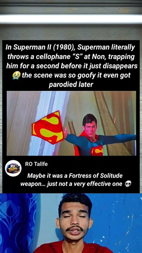 In Superman II (1980), Superman literally throws a cellophane “S” at Non, trapping him for a second