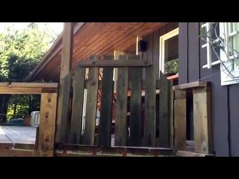 Double Gate Latch Ideas, Wood Arm Bar Assembly, Open Both Sides Double