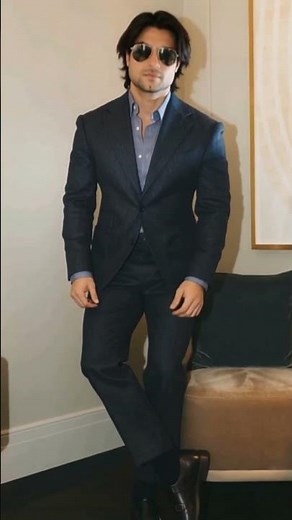 How to Style a Navy Blue Suit Like a BOSS! 💼🔥 #shorts #mensfashion