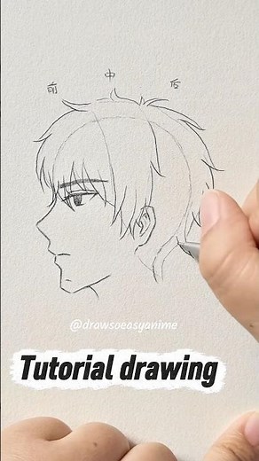 Tutorial Drawing Anime Boy Hair Like a Pro #drawing #tutorialdrawings #anime
