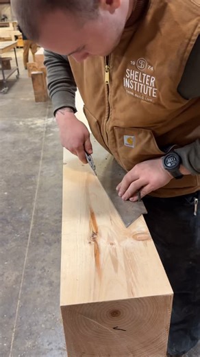 Shelter Institute | Scarf joint layout made easy. • • • • #timberframe #timberframing #education #course #housebuilding #homebuilding #woodworking... | Instagram