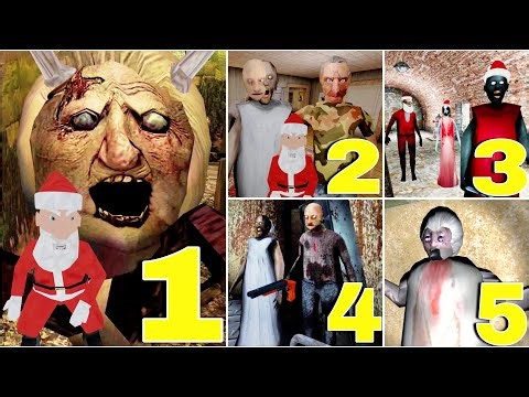 Granny 1 2 3 4 5 Full Gameplay | Christmas Theme And Defaults