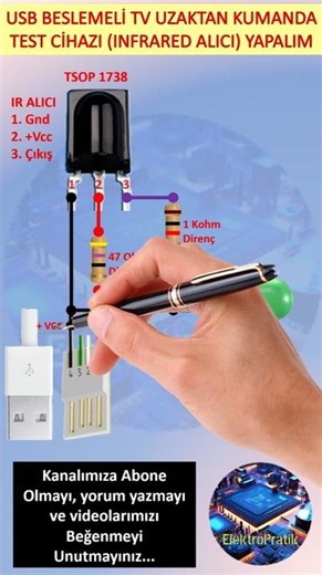 Usb Beslemeli Uzaktan Kumanda Test Cihazı#usb #uk #test #tsop1738 #infrared #elektronik #usb2 #cihaz