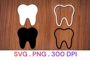 Tooth Clipart SVG PNG, Dental Tooth Outline Graphics, Black White Tooth Vector, Digital Download - Etsy Australia