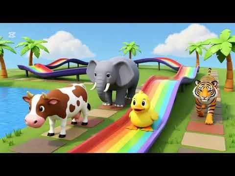 Colorful Animal Slide Game | Smooth 3D Animation