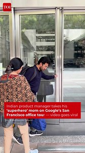 1M views · 10K reactions | A heartwarming moment from #Google’s #SanFrancisco office: Indian product manager Abhijay Arora Vuyyuru gives his ‘superhero’ mom a tour of his workplace, sharing meals and workspaces. Watch #Google #GoogleOffice #Viralvideo | The Times of India | Facebook