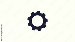 icon of gear animation video, spinning gear motion graphic video clip , gear rotation animation design