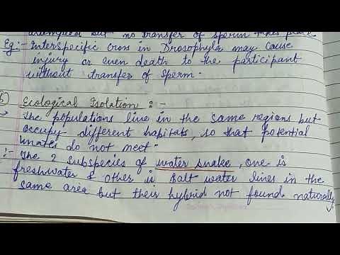 Types of Isolating Mechanism #zoology #zoologynotes #isolating