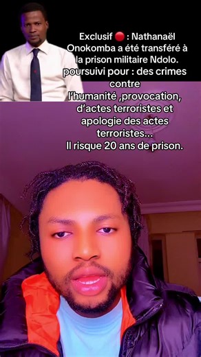 Exclusif 🔴 : Nathanaël Onokomba a été transféré par le CNC à l’auditorat général qui l’a ensuite envoyé à la prison militaire Ndolo. Selon plusieurs sources, Nathanaël Onokomba est poursuivi pour : des crimes contre l’humanité ,provocation, d’actes terroristes et apologie des actes terroristes... Il risque 20 ans de prison. #natanelonokomba #politiquecongolaise🇨🇩🇨🇬 #kinshasa🇨🇩 #fatshi #tshisekedi