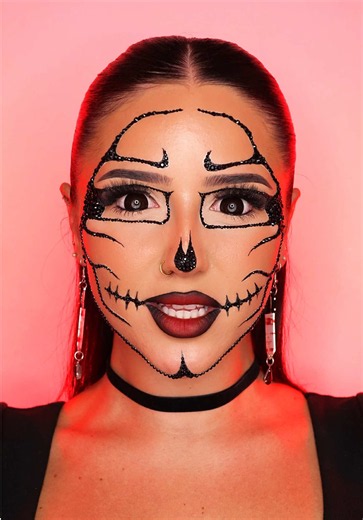 Rhinestoned Skull Halloween Makeup Tutorial