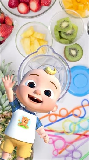 Mom and JJ make Fruit Ice Cream 🍓 🍍🍌 for Snack Time! #cocomelon #shorts