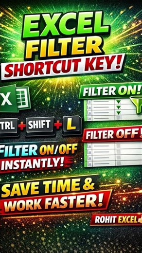 🔥 Excel Filter Shortcut Key | Ctrl + Shift + L | Save Time in Office WorkKya aap Excel me📈