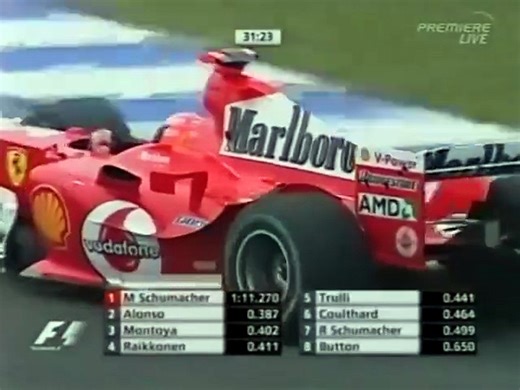 F1 – Michael Schumacher (Ferrari V10) laps in practice – Brazil 2004