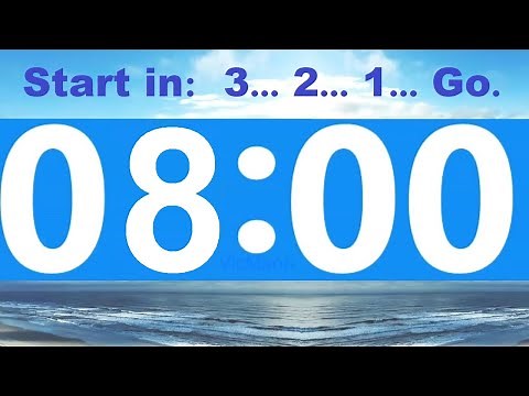 8 Minute Countdown Timer -Beep & Time Remaining at Each Minute * NO ADS DURING TIMER -No Music