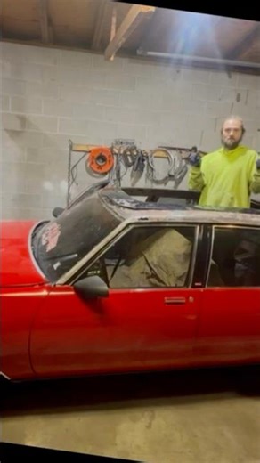 Mini cooper roof #builtnotbought #boxchevy #minicooper #cartok #diy #welding #hoodprop #yardbuilt