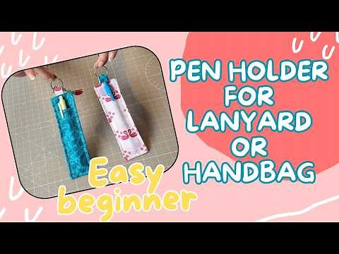 How to sew a lanyard pen holder. 10 minute sewing. Gift ideas