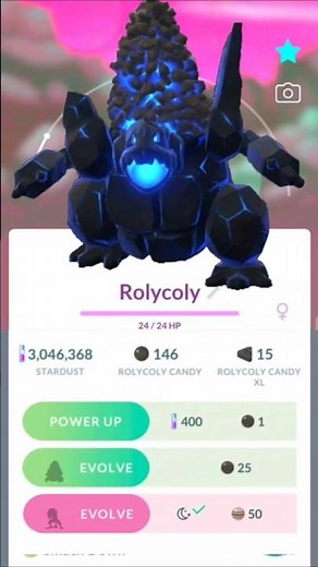 New Rolycoly evolves into Coalossal... #pokemongo #shorts #pokemon