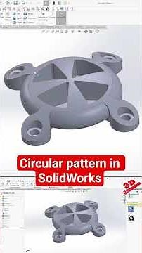 Circular pattern in SolidWorks #solidworks #cad #cadtips #3dcad #3dmodeling #design #learnsolidworks