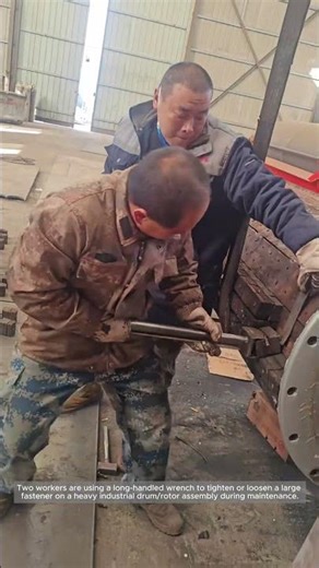 High-Torque Fastener Work on a Heavy Drum Assembly