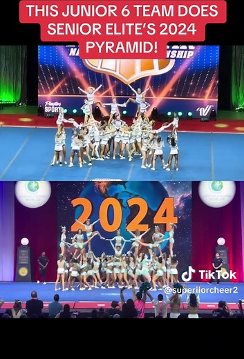 Stingrays Green Cheer Team's Impressive Pyramid Performance