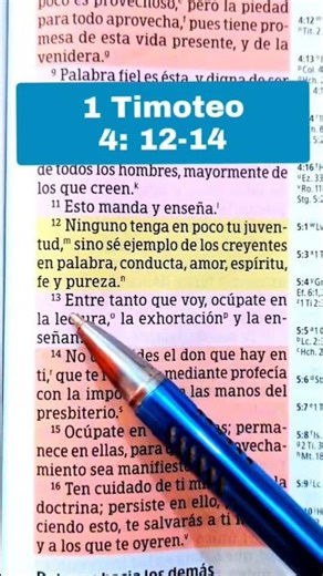 #lecturabíblica #videoscristianos #versículosbiblicos #Biblia 1 Timoteo 4:12-14. Timoteo, juventud
