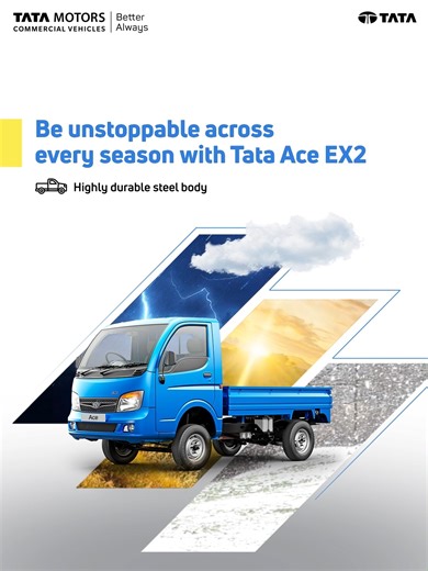 252 reactions · 19 shares | Tata Ace EX2 features a highly durable steel body made to endure the toughest of conditions. Take your business profits to the next level with the reliability and durability of Tata Ace EX2.​ #AceEX2 #TataAce #TataAceEX2 #SCV #TataMotorsBangladesh #BetterAlways | Tata Motors Bangladesh | Facebook