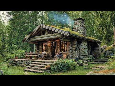 30 Days Alone: Building a Wood House, Clay Fireplace and Fish Trap Survival (Full Movie)