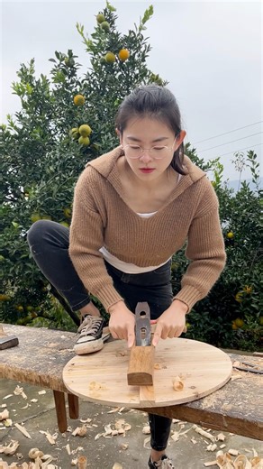 4.8K views · 8.5K reactions | No Machines, Just Skill: How a Chinese Farmer’s Daughter Created a Perfect Wooden Pot Lid from Scratch #diy #woodworking #handmade #viralvideo #foryou #carpentry #villagelife #China #asmr #homemade | Ling Li | Facebook