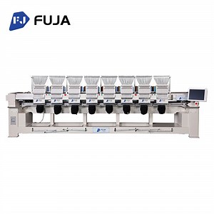 [Hot Item] Fuja Industrial 8 Head Embroidery Machine 12 15 Needles Digital Computerized Flat Cap Garment Embroidery Machine