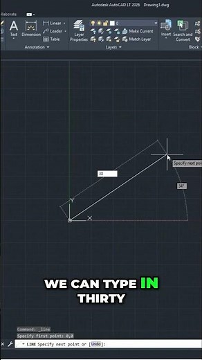 AutoCAD Green Line: Master Angles & Distances Instantly! #shorts