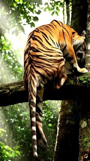 A tiger climbs with patience #tiger #wildlifedocumentary #jungle #naturefilm