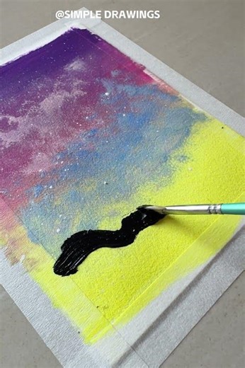 Step by step night sky and moon painting #painting#acrylicpainting #shorts