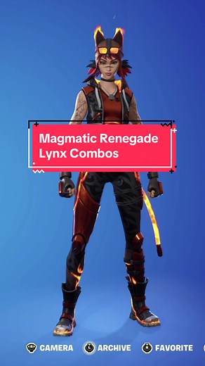 Magmatic Renegade Lynx Combos ‼️🔥 (Bonus Style Renegade Lynx) #fortnite #bestcombosfortnite #fortnitecombos #blickykt #renegadelynx #renegadelynxcombos #renegadelynxskin #magmaticrenegadelynx