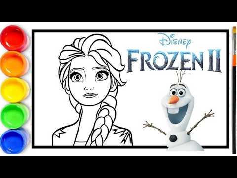 How to draw Princess Elsa & Olaf | Frozen Drawing and Coloring Easy For Kids | How to draw Elsa