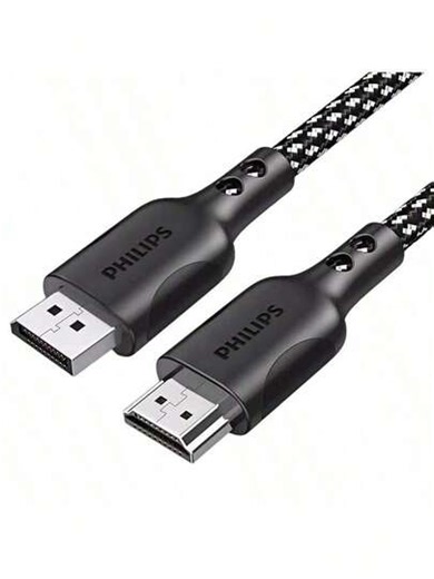 PHILIPS SWA3129B/93 DP To HDMI HD Cable 4K Laptop Set-Top Box To TV Monitor Projector Video Connection Cable Black | SHEIN