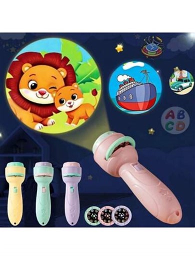 8pcs LED Mini Projector Flashlight, Educational Science Toy With 64 Patterns Of Animals, Dinosaurs, Vehicles, Space, Ideal For Halloween, Christmas Stocking Stuffers | SHEIN