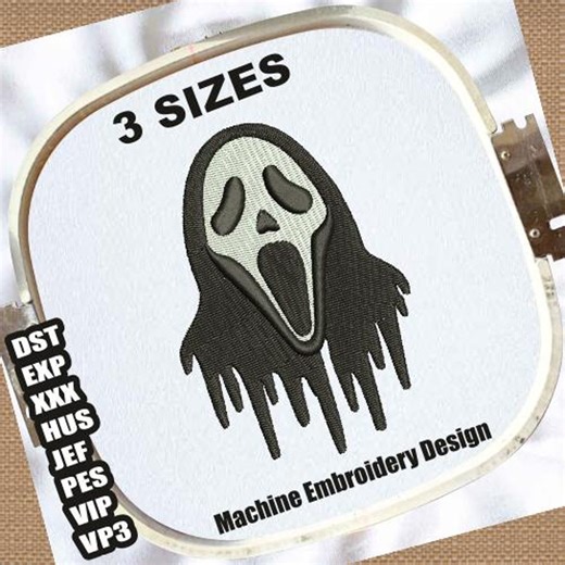 Scream Ghost Face Embroidery Design | Horror Movie Pattern (digital Download) - Etsy
